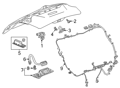 2022 GMC Terrain Lock & Hardware Handle, Outside Diagram for 84123461