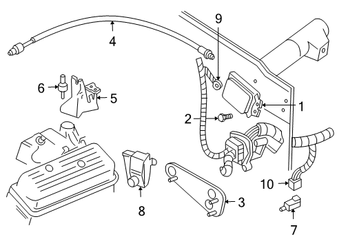 1995 Chevrolet Blazer Cruise Control System Cruise Control Assembly Diagram for 25163349