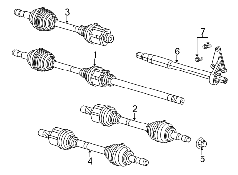 2015 Ram ProMaster 3500 Drive Axles - Front Axle Half Shaft Right Diagram for 68167997AB