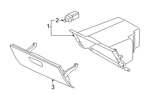 2010 Nissan Versa Glove Box Cover-Glove Box Lid Diagram for 68520-EM31A