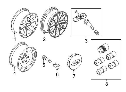 2011 Ford Edge Wheels Wheel, Alloy Diagram for BT4Z-1007-A