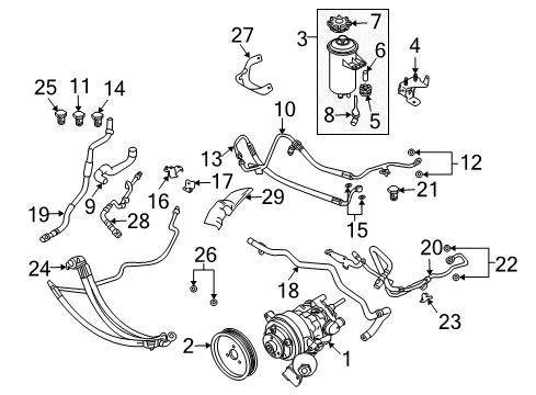2005 BMW 645Ci P/S Pump & Hoses, Steering Gear & Linkage Suction Hose Diagram for 32416763558