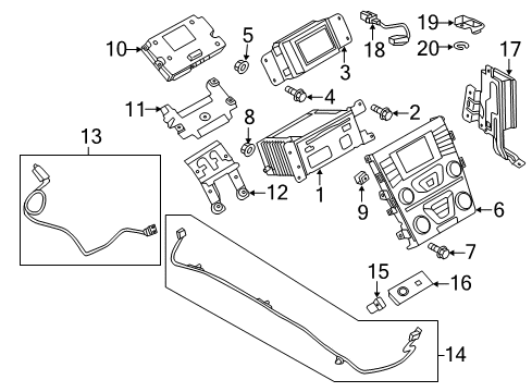 2020 Ford Fusion A/C & Heater Control Units Dash Control Unit Diagram for HS7Z-18842-DS