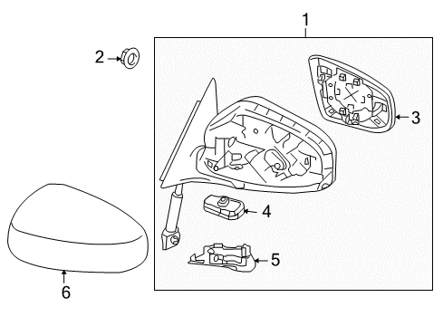 2010 Infiniti FX35 Outside Mirrors Mirror Assembly-Door, RH Diagram for 96301-1CA1A