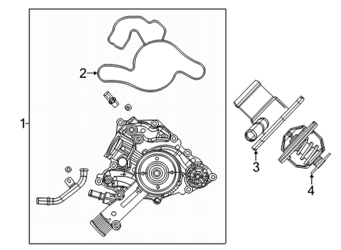 2022 Jeep Wagoneer Water Pump WATER Diagram for 68261224AF