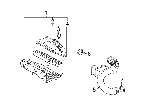 2004 Lexus GX470 Powertrain Control Cap Sub-Assy, Air Cleaner Diagram for 17705-50160