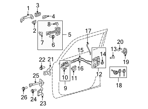 2015 Scion xB Front Door Hinge Assy, Front Door, Lower LH Diagram for 68740-02080