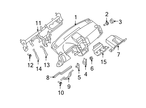 2012 Nissan Sentra Cluster & Switches, Instrument Panel Panel & Pad Assy-Instrument Diagram for 68200-ZT50A
