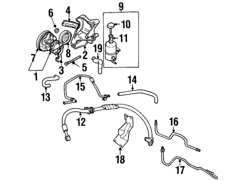 2001 Mitsubishi Mirage P/S Pump & Hoses, Steering Gear & Linkage PULLEY-Belt Diagram for MD308882