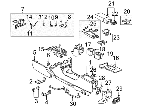 2001 Cadillac DeVille Console Retainer Asm, Front Floor Console (Light Wheat) *Wheat Diagram for 12482771