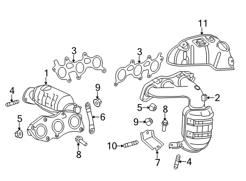 2012 Toyota Sienna Exhaust Manifold Insulator, Exhaust Manifold Heat, NO.2 Diagram for 17168-31050