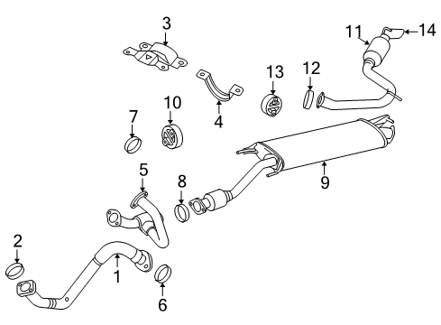 2011 Toyota RAV4 Exhaust Components Muffler & Pipe Diagram for 17420-0V072