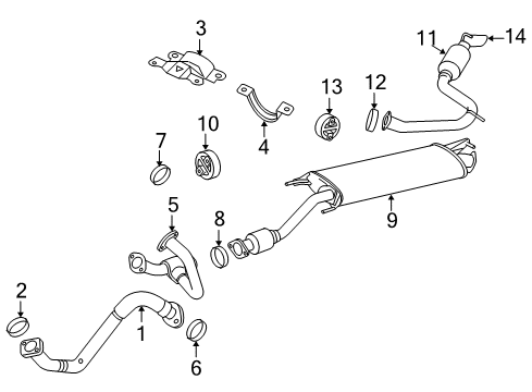 2011 Toyota RAV4 Exhaust Components Front Pipe Diagram for 17410-0V021