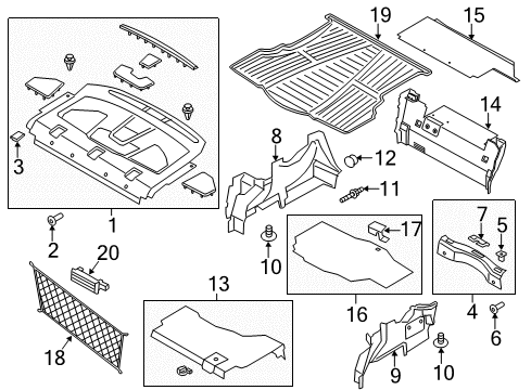 2013 Ford Fusion Interior Trim - Rear Body Package Tray Clip Diagram for -W716365-SS35B