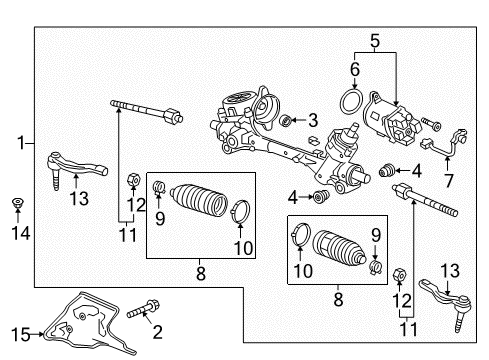 2018 Buick LaCrosse Steering Column & Wheel, Steering Gear & Linkage Inner Tie Rod Diagram for 23227477