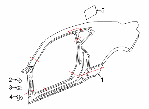 2022 Chevrolet Camaro Uniside Uniside Panel Bracket Diagram for 22987055