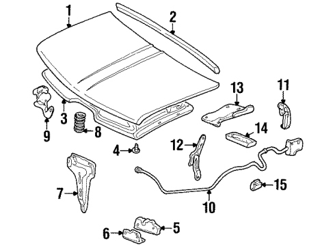 1999 Cadillac Escalade Hood & Components Latch Asm-Hood Secondary Diagram for 15016228