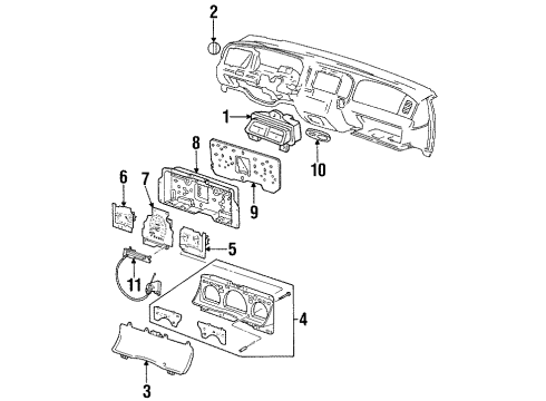 1999 Ford Crown Victoria Cluster & Switches Speedometer Diagram for F8AZ-17255-CA