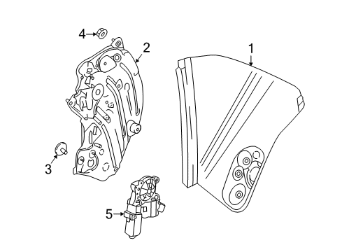 2017 Ford Mustang Quarter Window Window Regulator Diagram for FR3Z-7627008-C