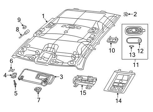 2019 Ram 2500 Interior Trim - Cab Lamp-Dome Diagram for 5JG58TX7AD