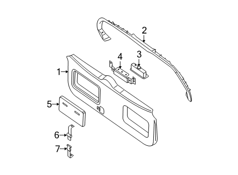 2005 Nissan Pathfinder Interior Trim - Lift Gate Finisher-Back Door, Lower Diagram for 90901-EA512