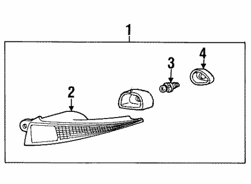 2000 Mercury Cougar Bulbs Fog Lamp Assembly Diagram for F8RZ-15200-BA