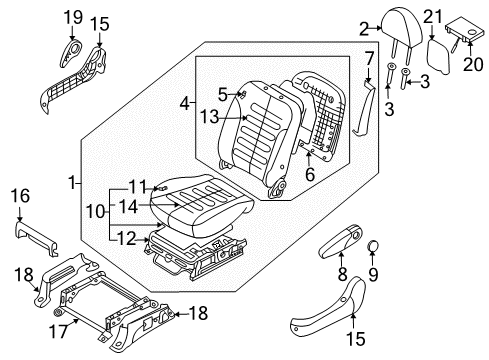 2006 Kia Sedona Front Seat Components Cushion Assembly-Front Seat Diagram for 882004D461CS2