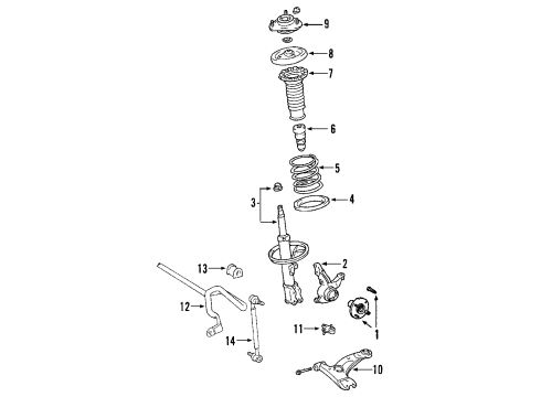 2009 Toyota RAV4 Front Suspension Components, Lower Control Arm, Stabilizer Bar Lower Control Arm Diagram for 48068-0R010