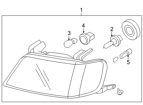 2006 Mercury Mariner Bulbs Composite Assembly Diagram for 5E6Z-13008-BA