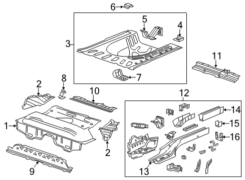2017 Chevrolet Sonic Rear Body - Floor & Rails Rear Floor Pan Diagram for 95231608