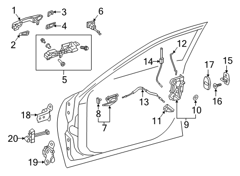 2020 Lexus ES300h Front Door Motor Assembly, Power Wi Diagram for 85710-06380