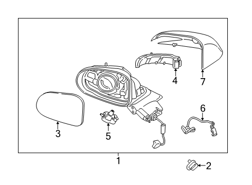 2020 Hyundai Santa Fe Lane Departure Warning Mirror Assembly-Outside RR View, LH Diagram for 87610-S2280