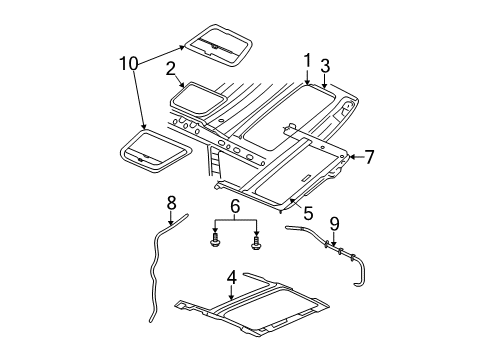 2007 Jeep Commander Sunroof Cover-SUNROOF Mechanism Diagram for 5174220AA