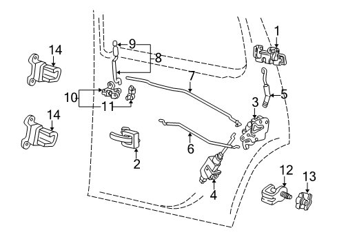 2001 Ford Explorer Sport Trac Rear Door Lower Hinge Diagram for 1L5Z-7826810-AA
