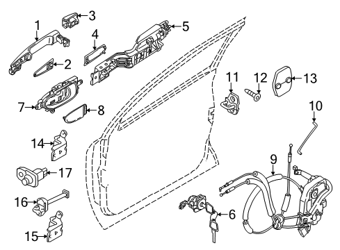 2011 Infiniti QX56 Front Door Assist Power Window Switch Assembly Diagram for 25411-1LB0A