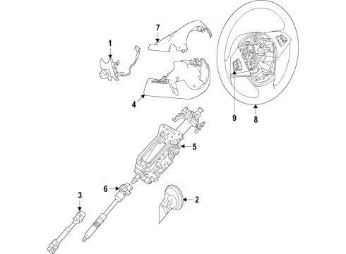 2021 BMW 530i xDrive Steering Column & Wheel, Steering Gear & Linkage Steering-Column Casing, Top Diagram for 51456805426