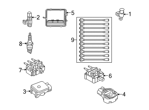 2004 Dodge Viper Ignition System Powertrain Control Module Diagram for 5029700AI