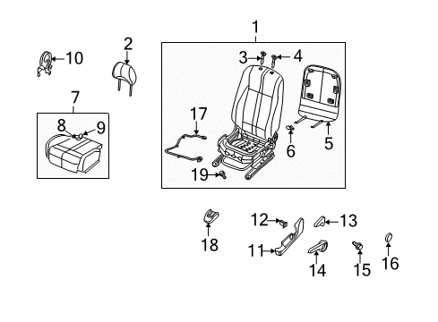 2008 Nissan Altima Front Seat Components Back Assembly Front Seat Diagram for 87650-ZN71B