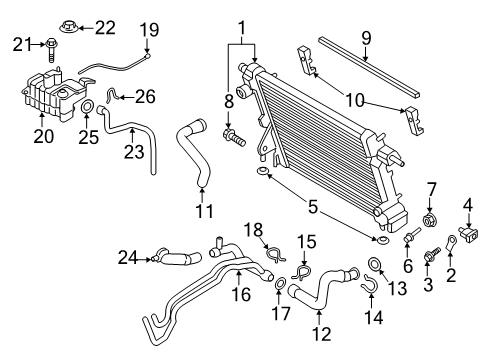 2021 Ford F-350 Super Duty Radiator & Components Reservoir Diagram for LC3Z-9600-F