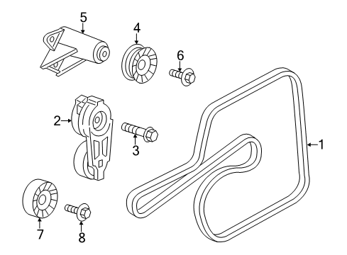 2020 Chrysler 300 Belts & Pulleys Bolt-HEXAGON FLANGE Head Diagram for 6511288AA