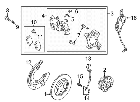 2021 Genesis GV80 Rear Brakes Spring-Pad (A) Diagram for 58244-T1000