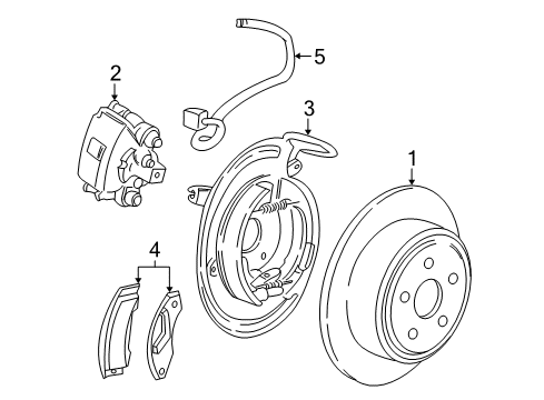 2003 Ford Explorer Sport Rear Brakes Rotor Diagram for 4U2Z-1V125-L