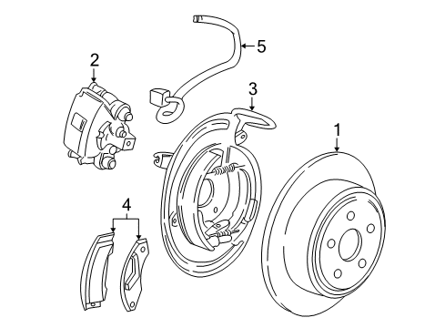 2003 Ford Explorer Sport Rear Brakes Backing Plate Diagram for 3L2Z-2B636-BA