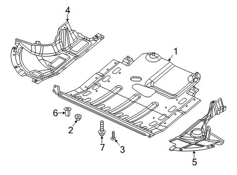 2018 Ram ProMaster 1500 Splash Shields Screw-Large Round Washer Head Diagram for 6107013AA