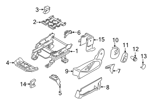 2014 Ford Transit Connect Tracks & Components Seat Track Diagram for DT1Z-6161704-B