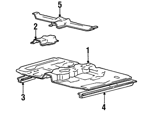 1999 Hyundai Accent Pillars, Rocker & Floor - Floor & Rails Panel-FR Floor Diagram for 65111-22302