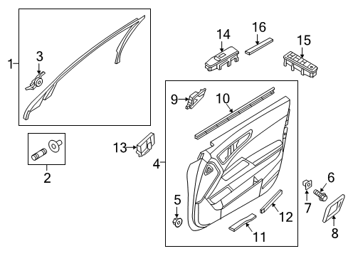 2015 Kia K900 Front Door Motor Assembly-Front Power Window Diagram for 824503T000