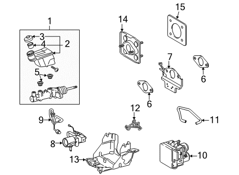 2010 Lexus GS450h Dash Panel Components Cylinder Sub-Assy, Brake Master Diagram for 47201-30770