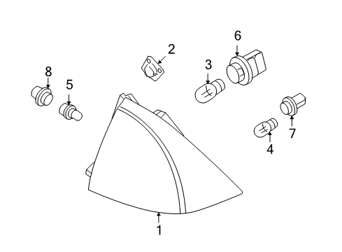 2006 Ford Fusion Bulbs Tail Lamp Assembly Diagram for 6E5Z-13405-B