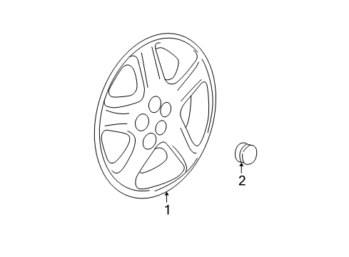 2005 Dodge Neon Wheel Covers & Trim Wheel Cover Diagram for 5272693AA